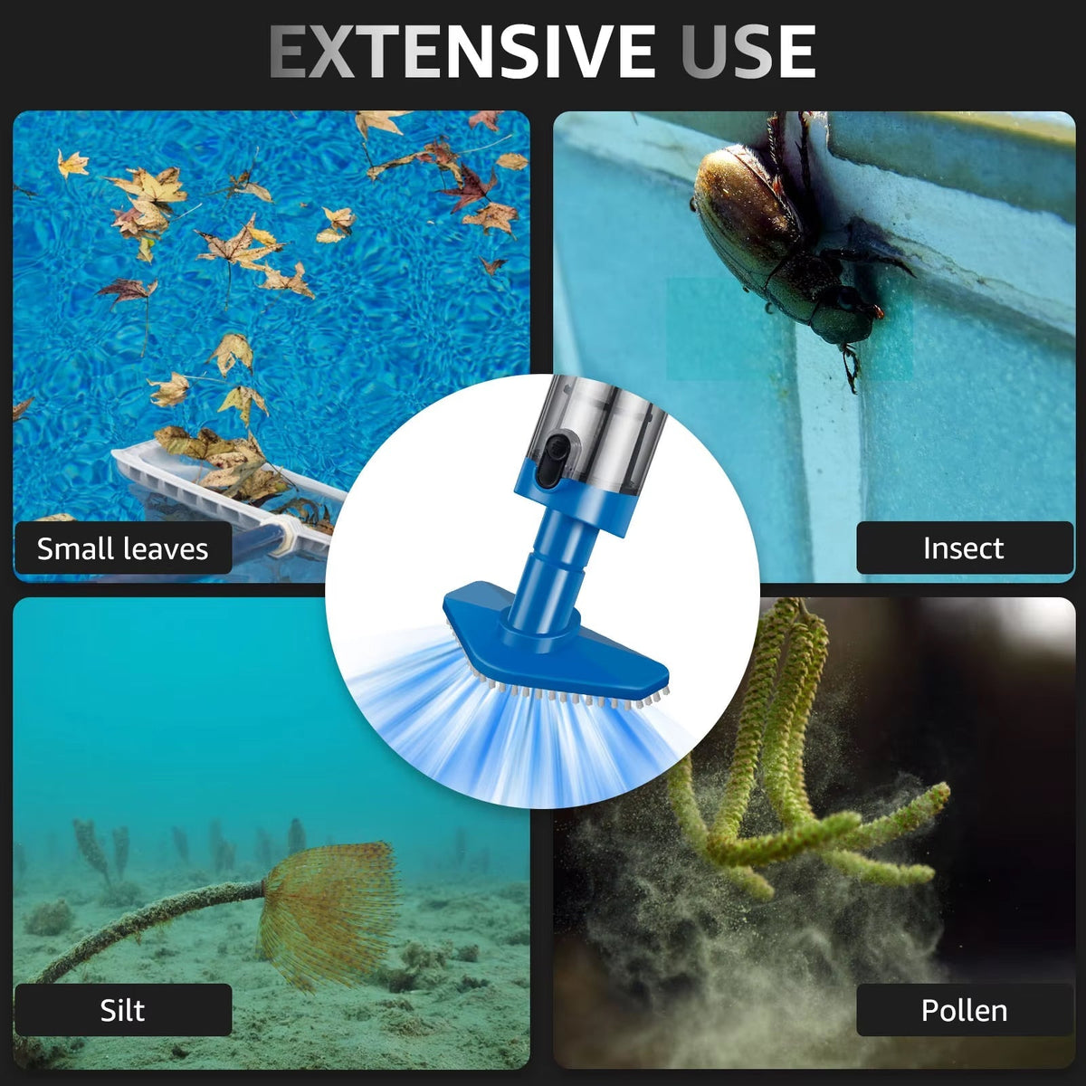 Pofulyx Cordless Pool Vacuum | 120-Min Runtime & 164cm Reach
