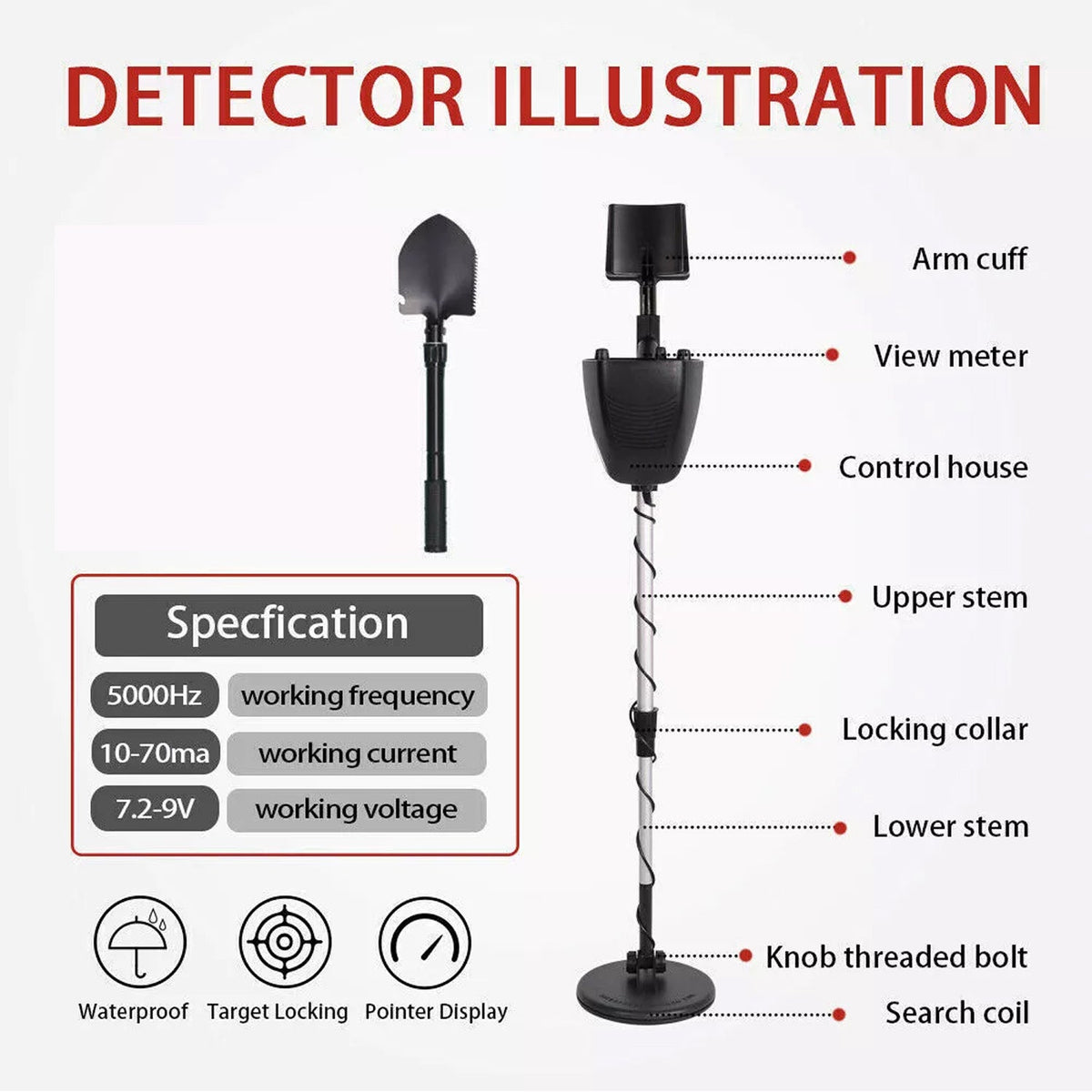 ProkiSona Waterproof Metal Detector