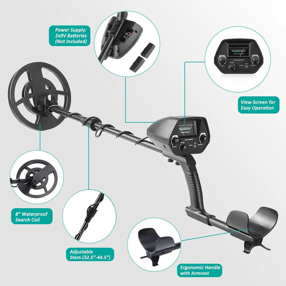 ProkiSona Waterproof Metal Detector