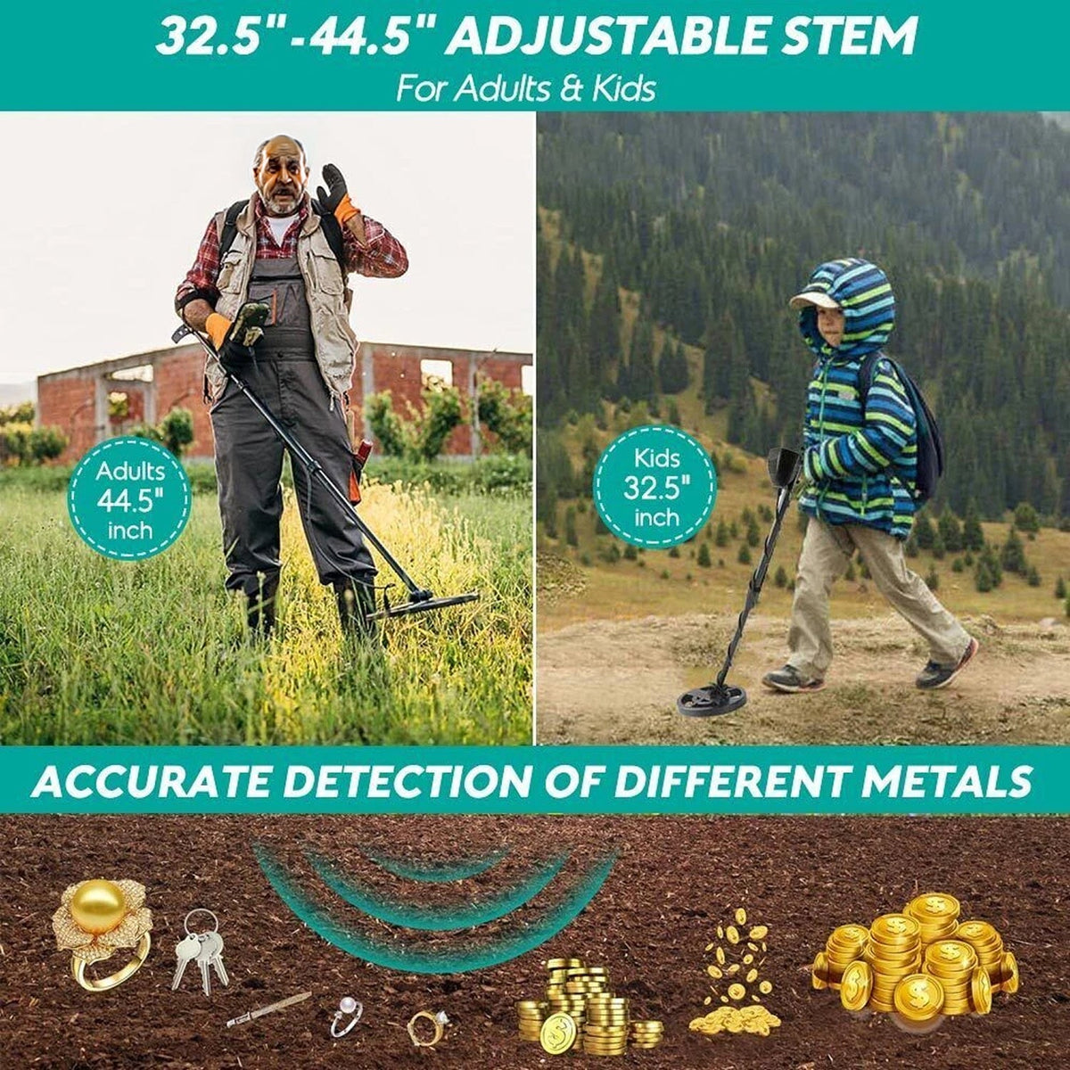 ProkiSona Waterproof Metal Detector