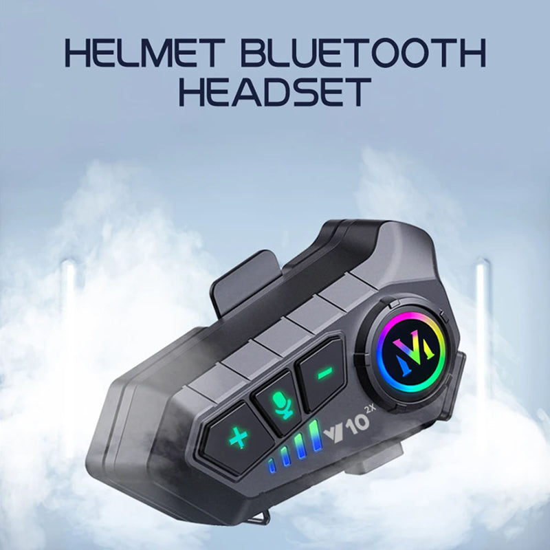 RidirComi Motorcycle Intercom Bluetooth 5.3 Headset 72h Battery