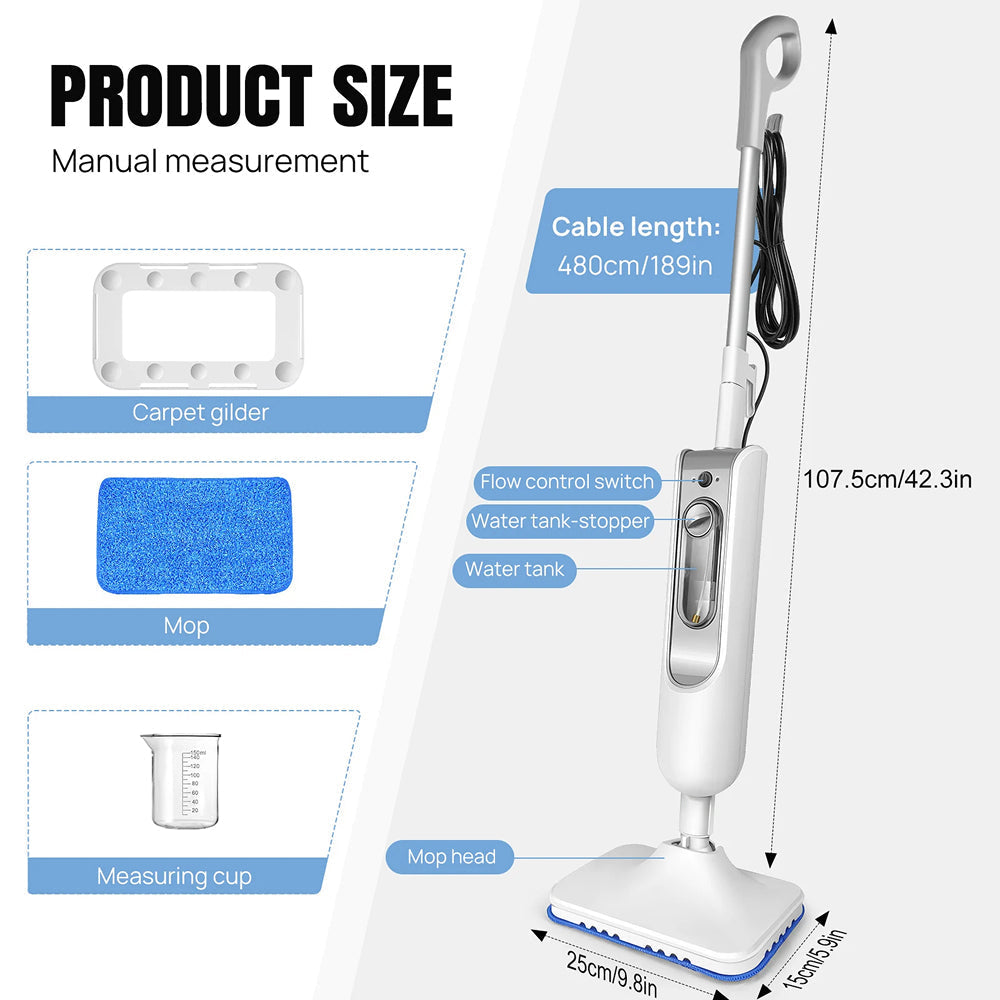 SanieVex Professional 110°C Steam Mop for Chemical-Free Deep Cleaning