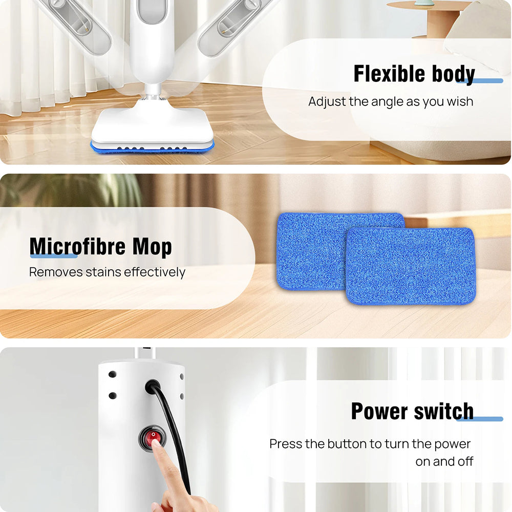 SanieVex Professional 110°C Steam Mop for Chemical-Free Deep Cleaning