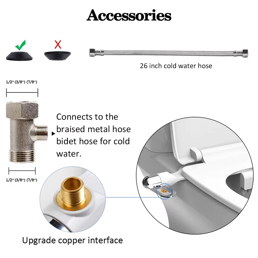 Sanizi Non-Electric Dual Nozzle Toilet Bidet Attachment UK