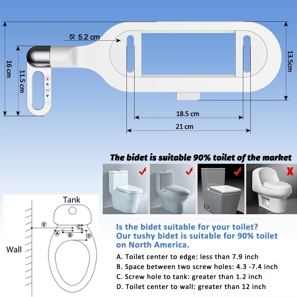Sanizi Non-Electric Dual Nozzle Toilet Bidet Attachment UK