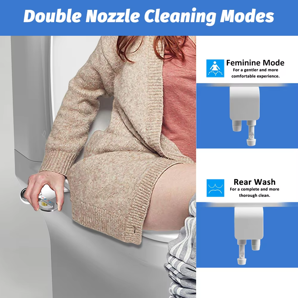 Sanizi Non-Electric Dual Nozzle Toilet Bidet Attachment UK