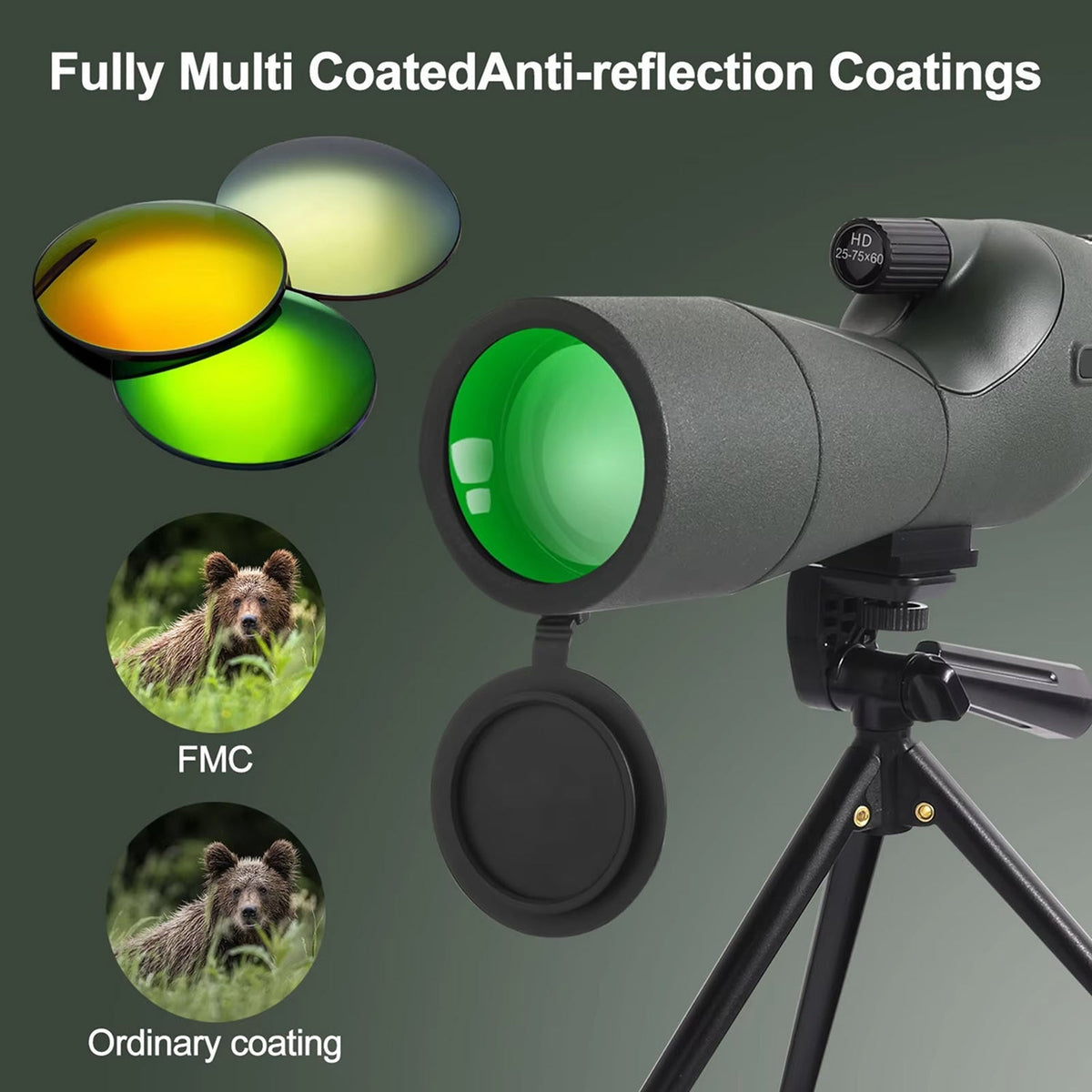 Scopisee 3 Spotting Scope 25x-75x 60mm FMC Optics Kit