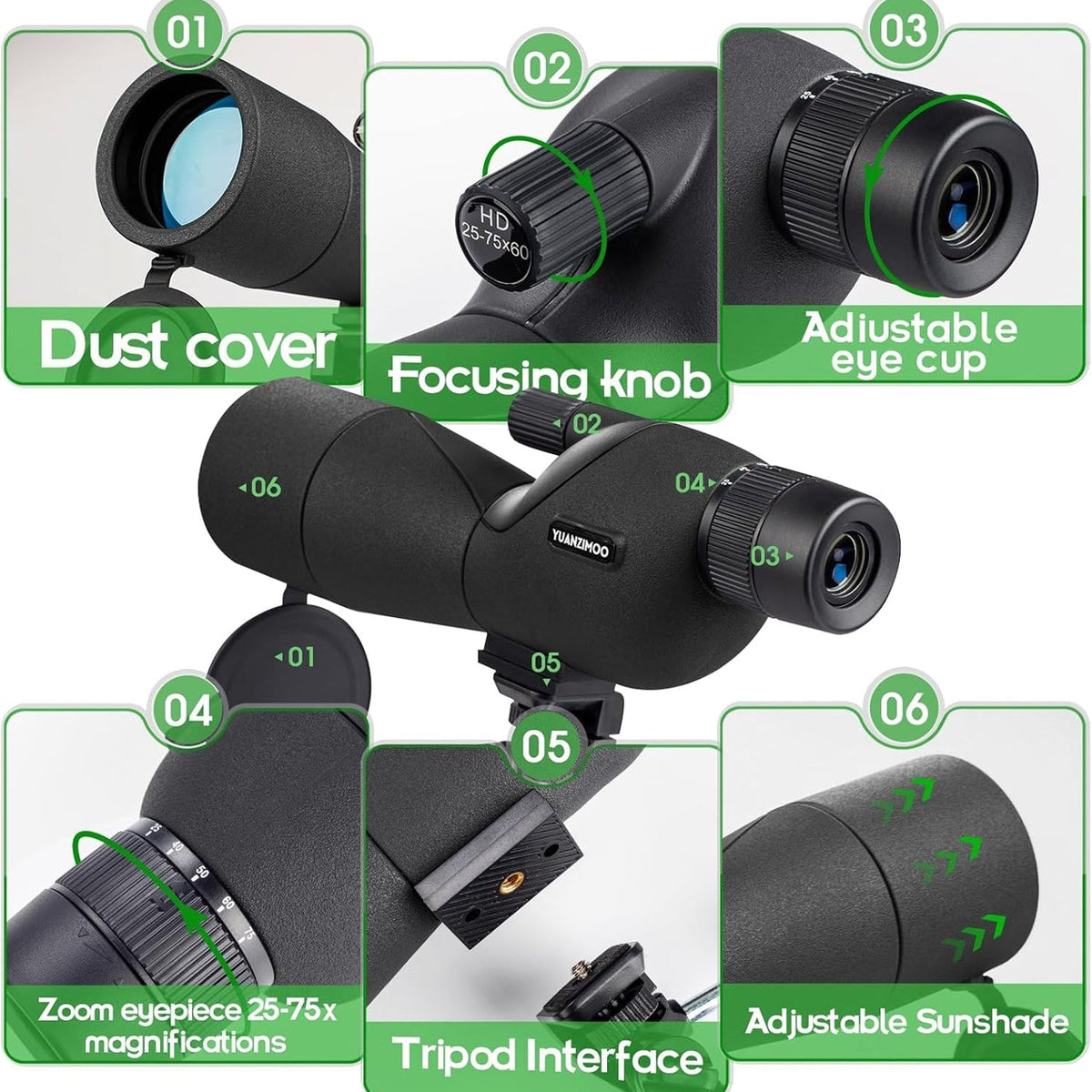 Scopisee 3 Spotting Scope 25x-75x 60mm FMC Optics Kit