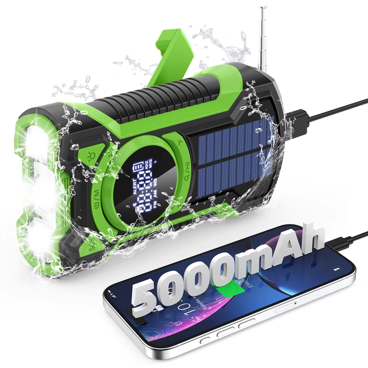 PotaRadar Triple-Power Emergency Radio & 5000mAh Power Bank