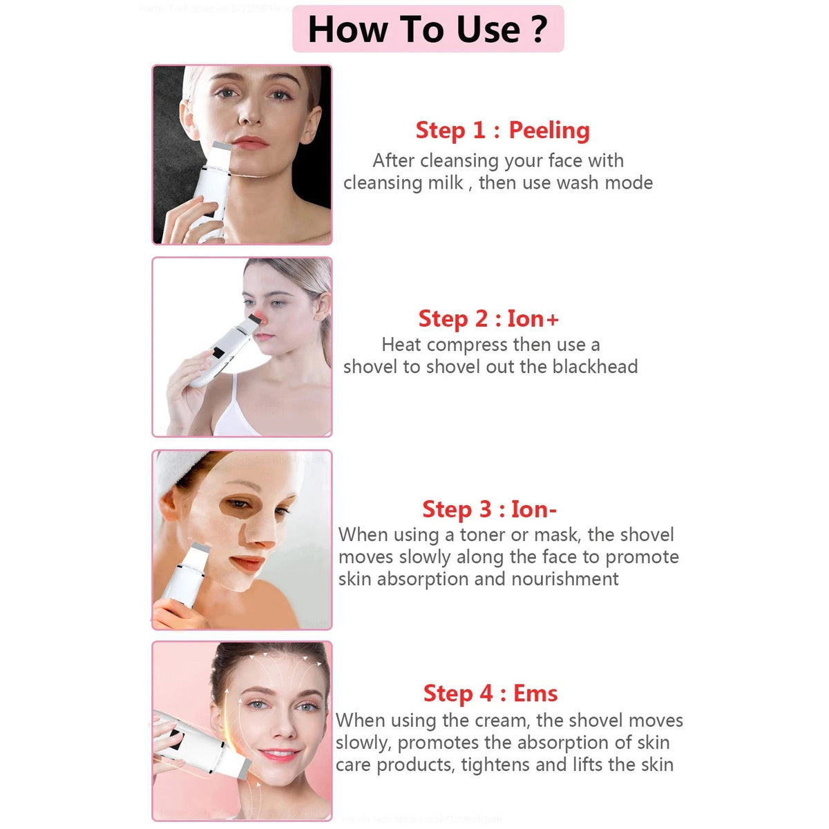 SkinSonyc Ultrasonic Skin Scrubber for Deep Pore Cleansing & Firming