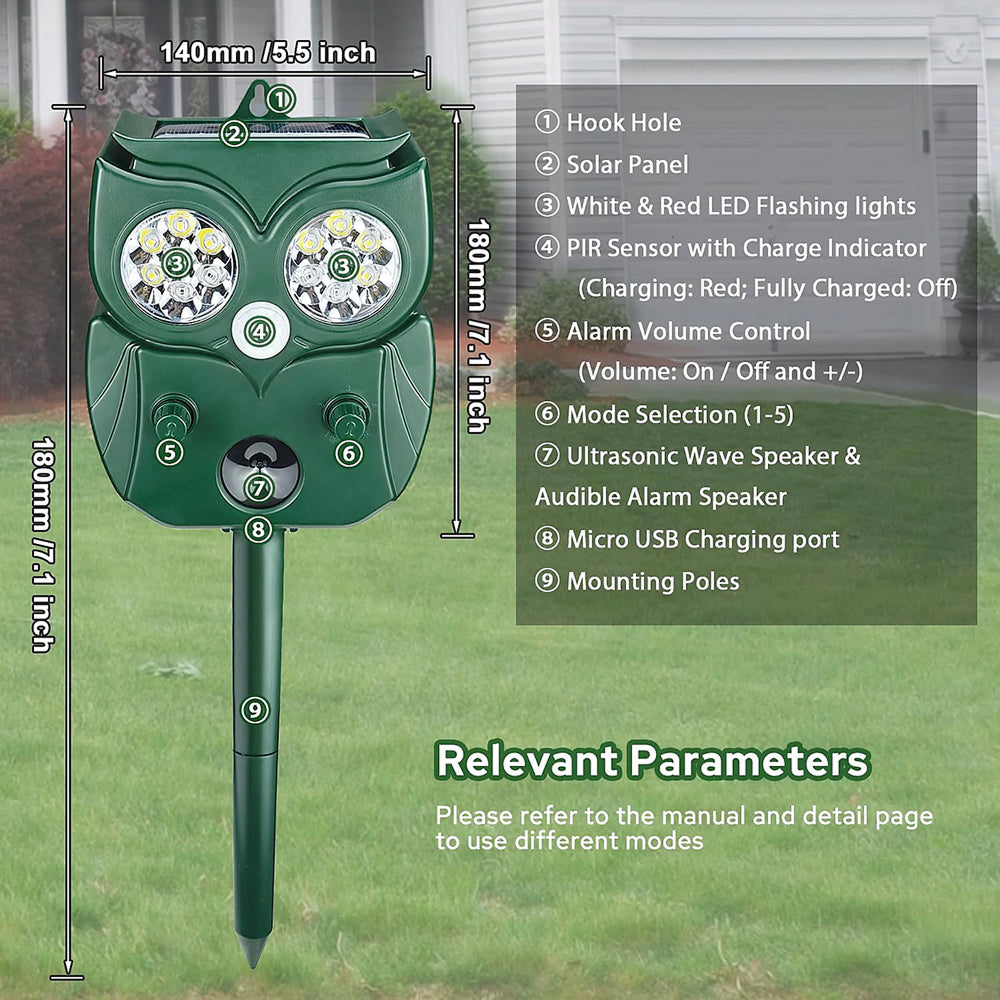 Skunovaxo Solar-Powered Ultrasonic Skunk Repeller UK
