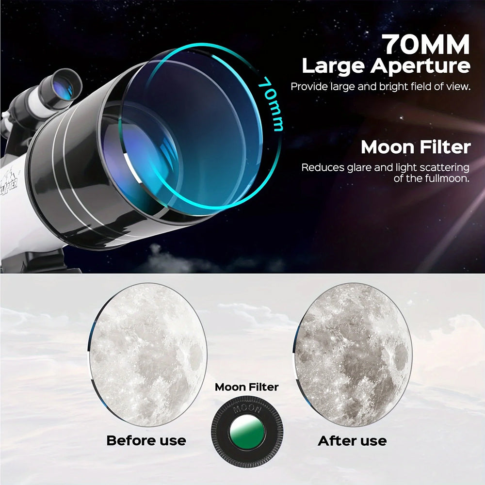 SkySeeco V2 Telescope for Stargazing & Planet Viewing