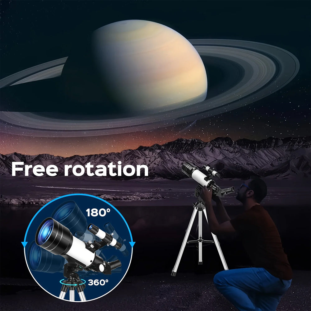 SkySeeco Beginner Astronomy Telescope 70mm Aperture