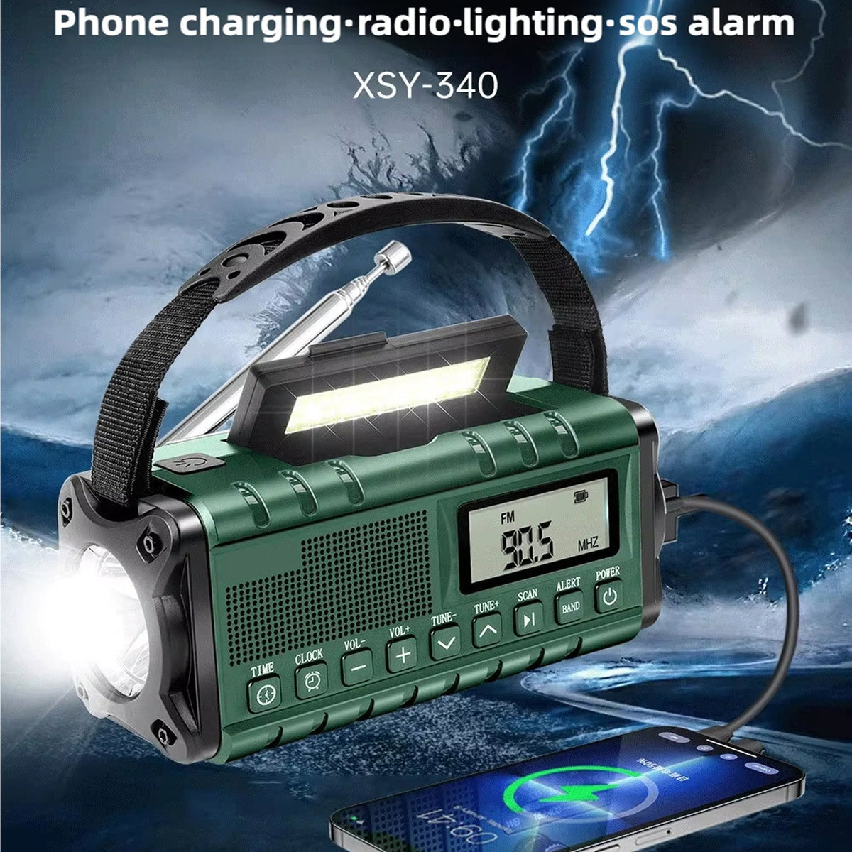 SolTuniex Solar Crank Emergency Radio 10000mAh