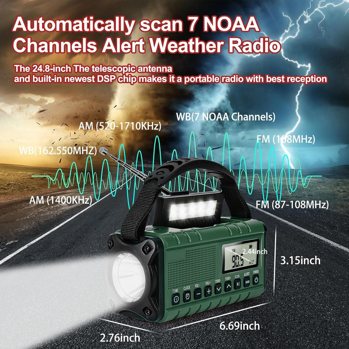 SolTuniex Solar Crank Emergency Radio 10000mAh