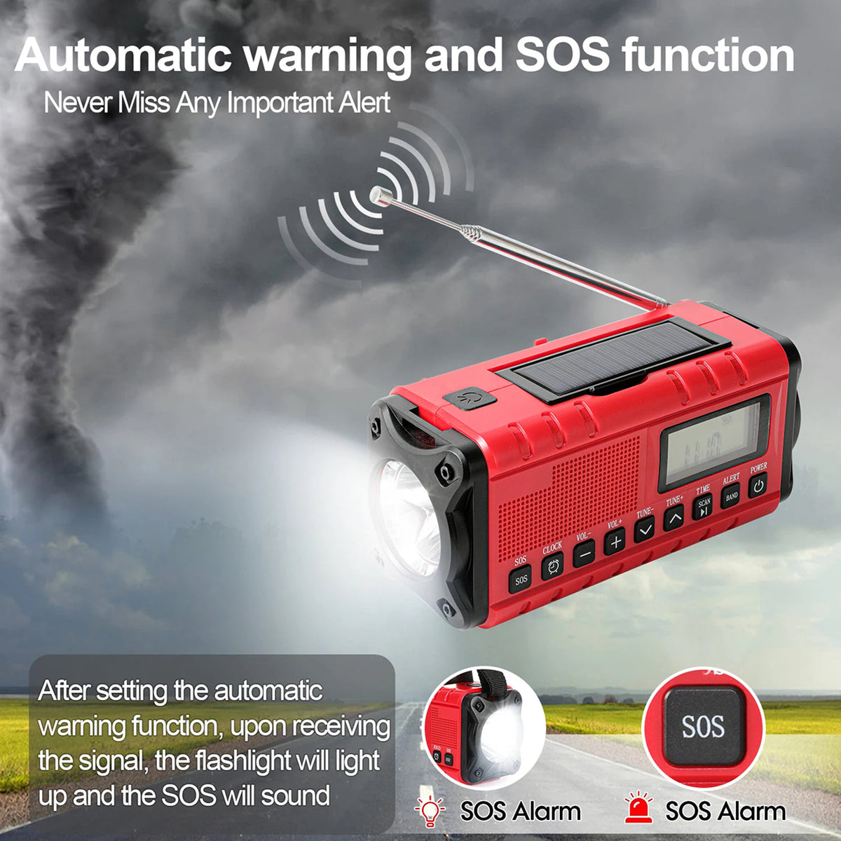 SolTuniex Solar Crank Emergency Radio 10000mAh