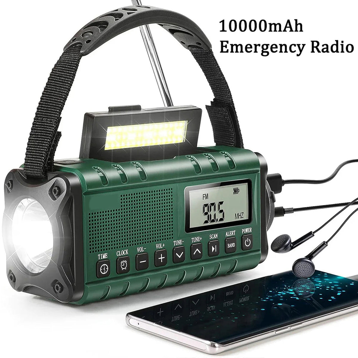 SolTuniex Solar Crank Emergency Radio 10000mAh