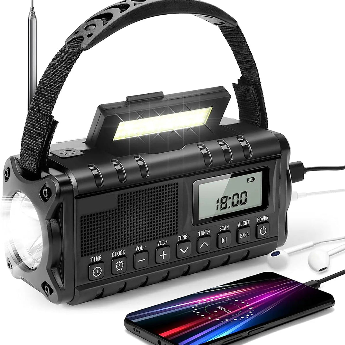 SolTuniex Solar Crank Emergency Radio 10000mAh