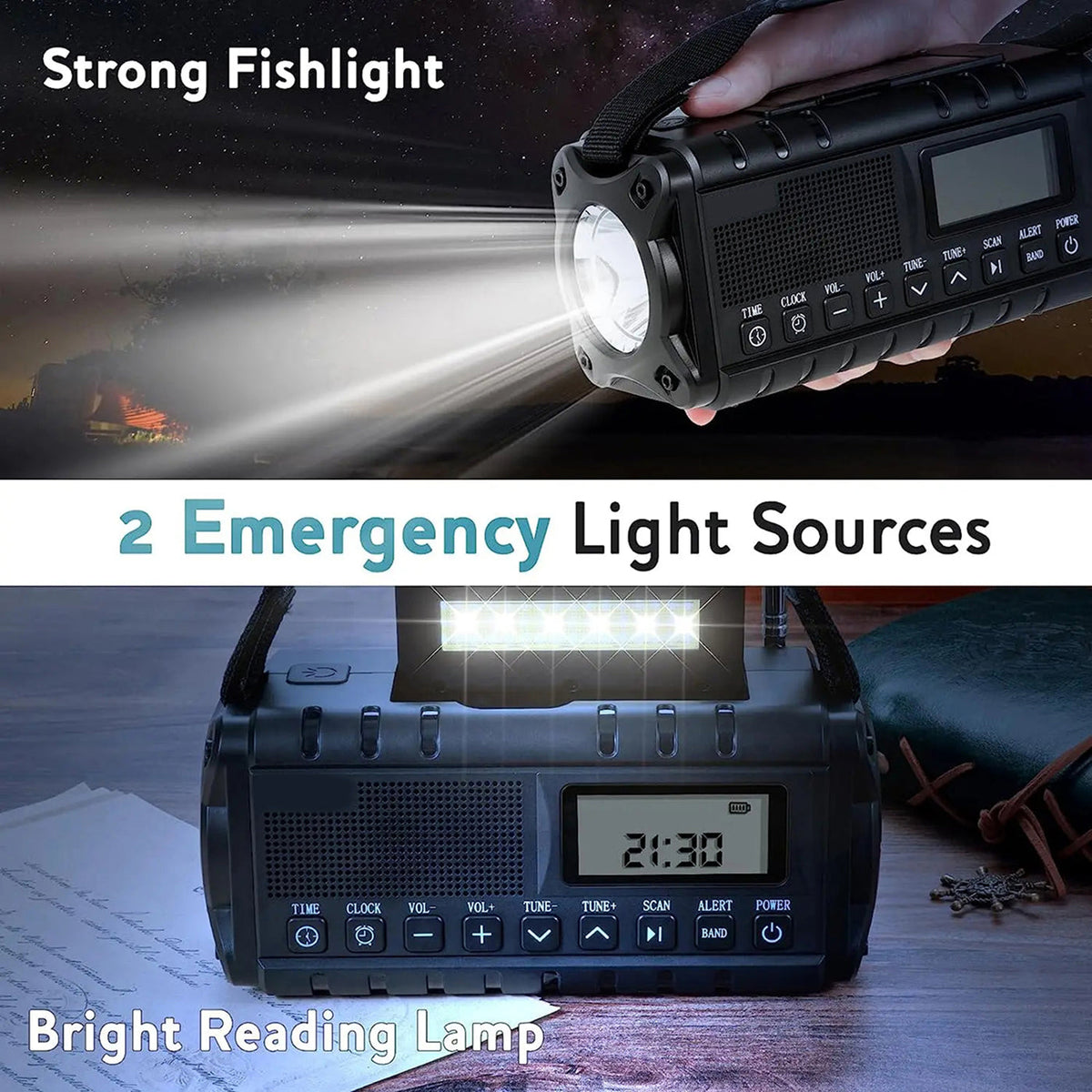 SolTuniex Solar Crank Emergency Radio 10000mAh