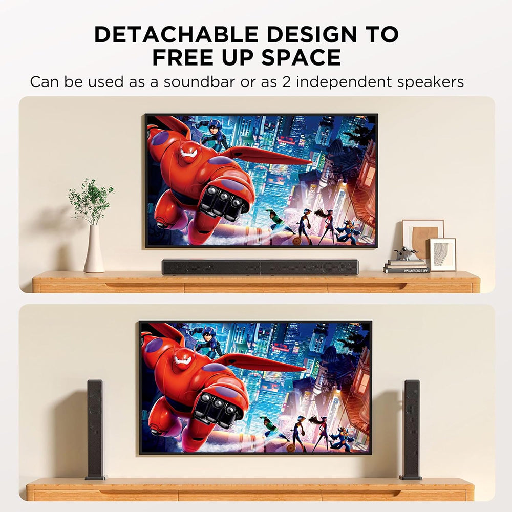 SonicMuzi Detachable TV Soundbar | 2.2 Channel Bluetooth Audio