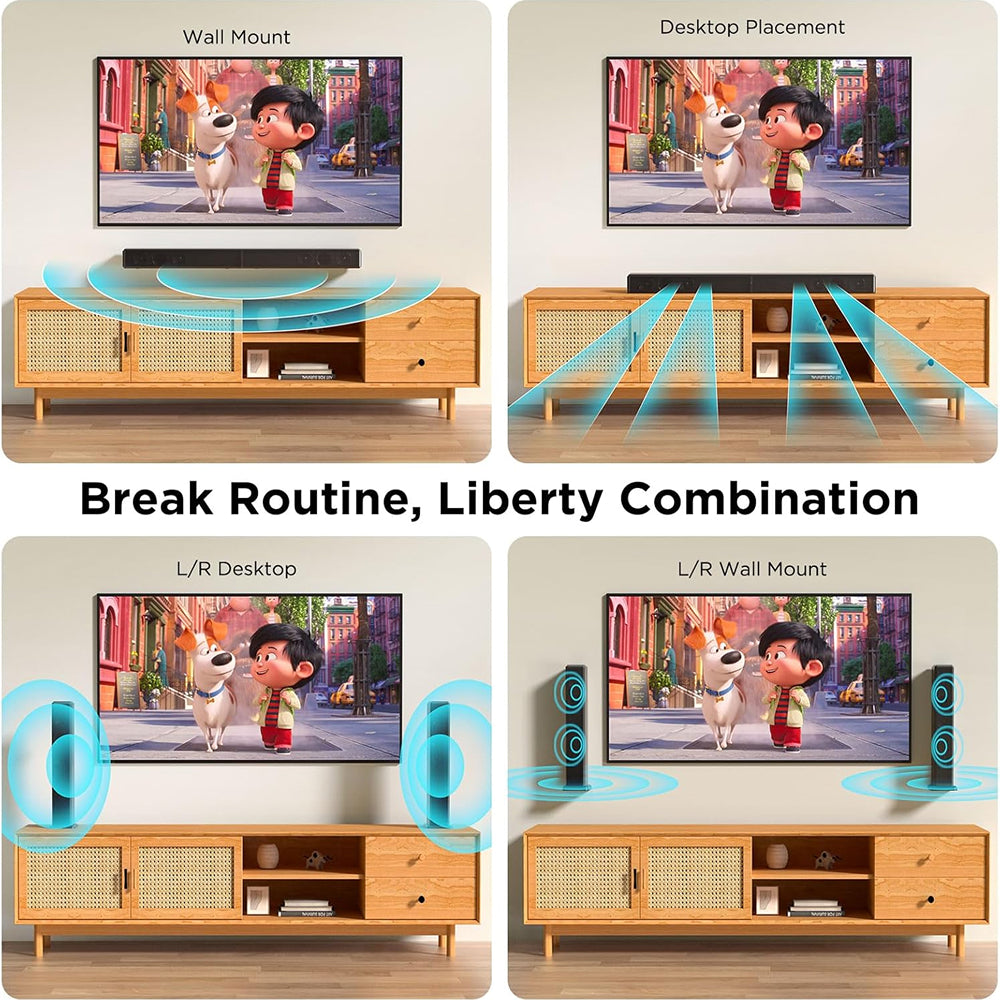 SonicMuzi Detachable TV Soundbar | 2.2 Channel Bluetooth Audio