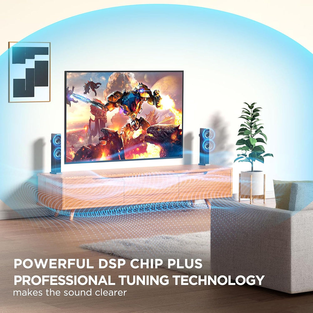 SonicMuzi Detachable TV Soundbar | 2.2 Channel Bluetooth Audio