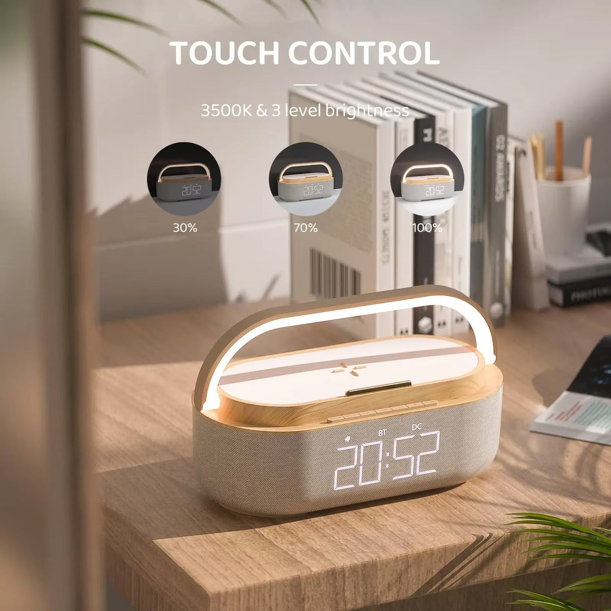 SonivoR 6-in-1 Bluetooth Speaker Alarm Clock Wireless Charging Pad