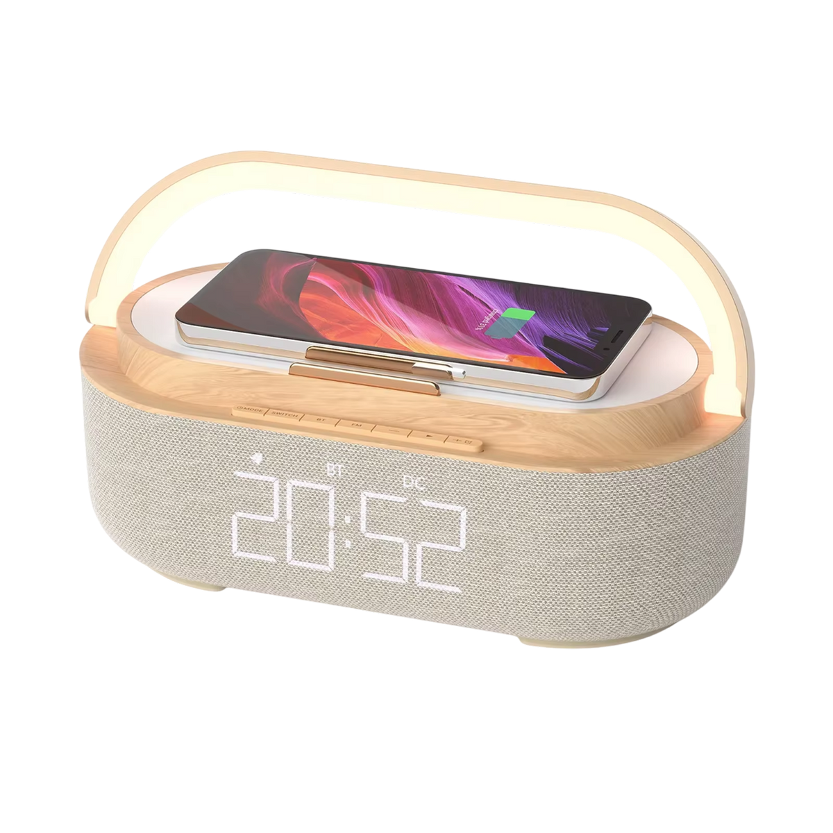 SonivoR 6-in-1 Bluetooth Speaker Alarm Clock Wireless Charging Pad