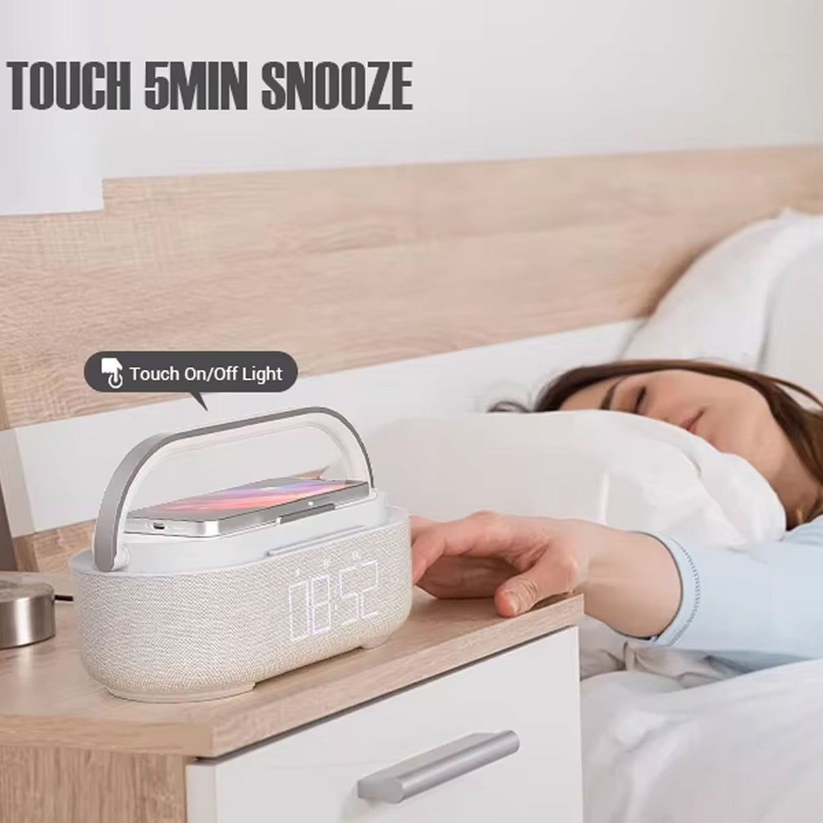 SonivoR 6-in-1 Bluetooth Speaker Alarm Clock Wireless Charging Pad