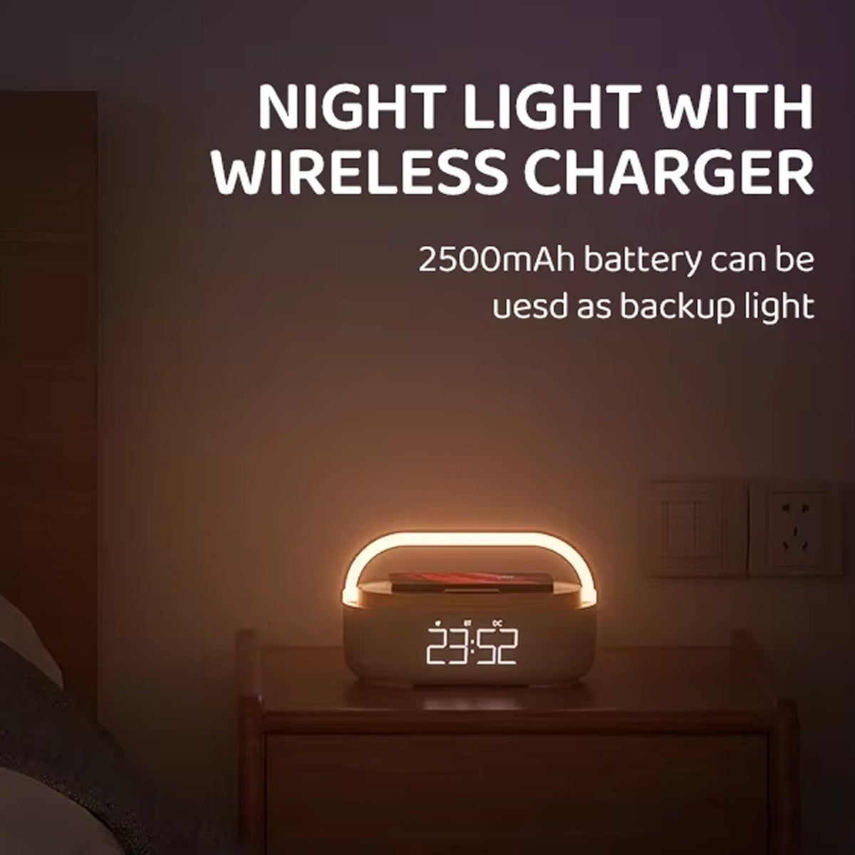 SonivoR 6-in-1 Bluetooth Speaker Alarm Clock Wireless Charging Pad