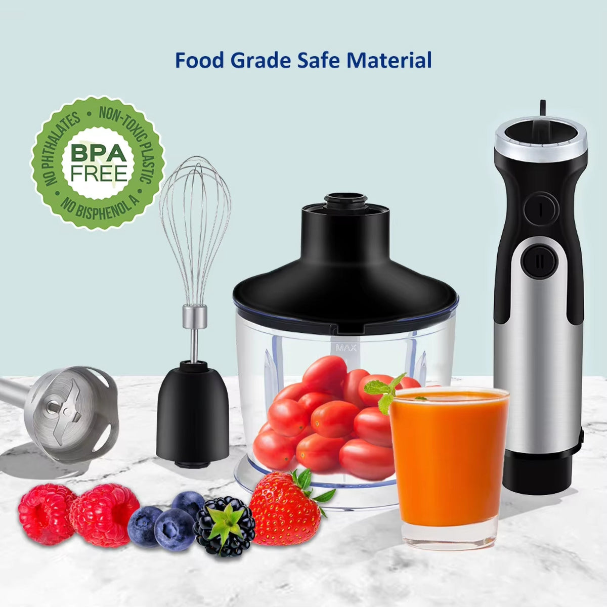SpinyChef 1200W Hand Immersion Blender 4-in-1 Set