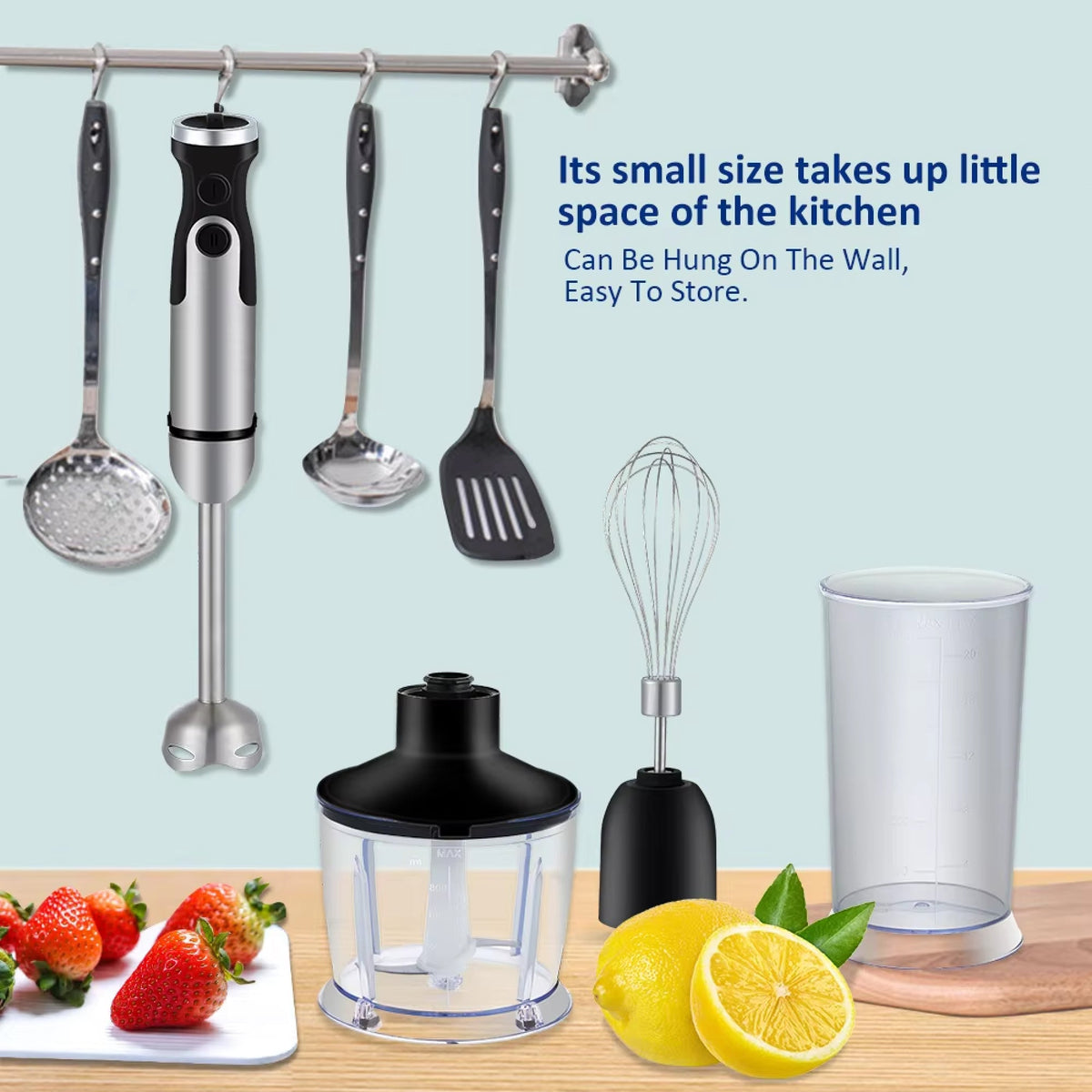 SpinyChef 1200W Hand Immersion Blender 4-in-1 Set