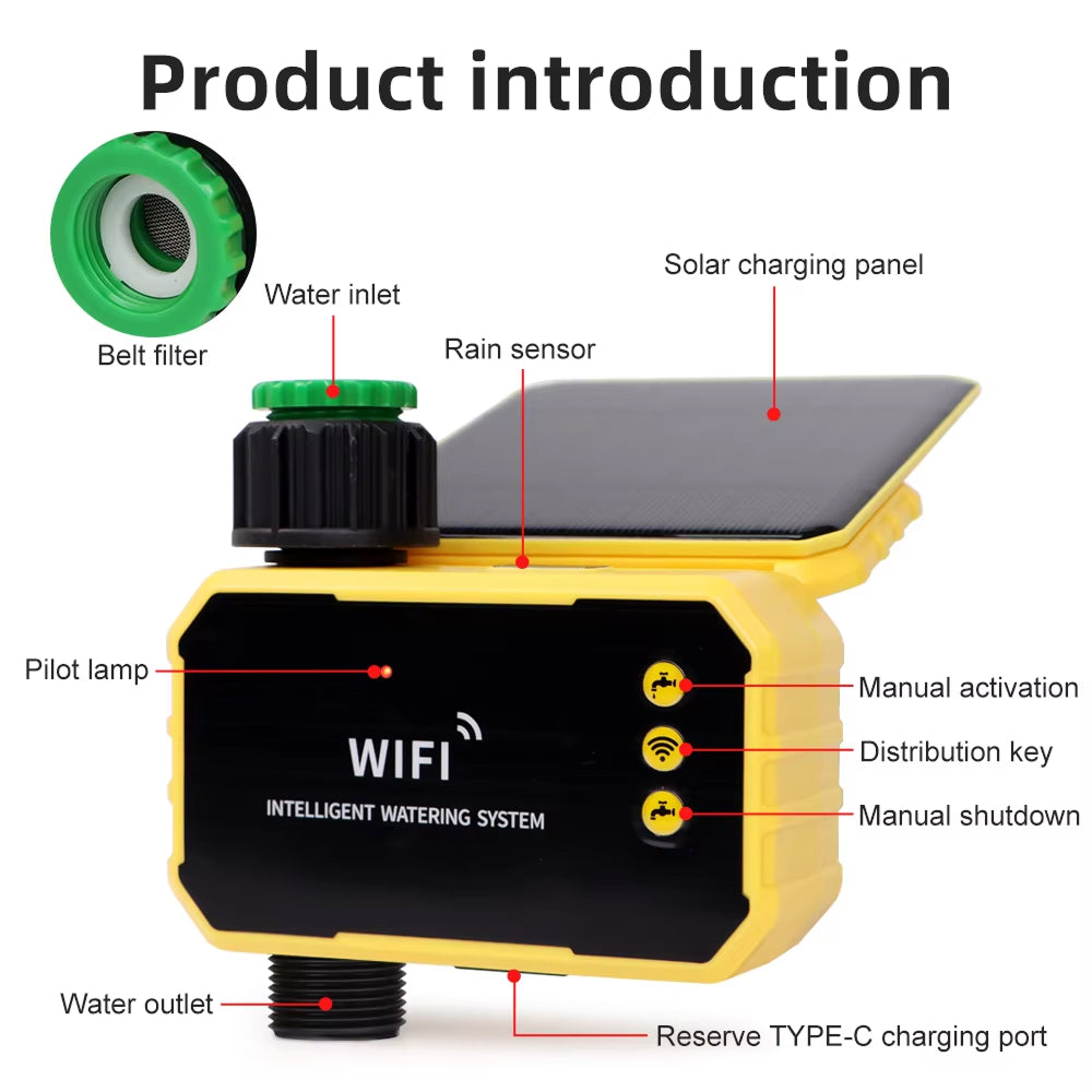 Spriflix Smart Sprinkler Controller | Solar-Powered Dual-Zone Tap Timer