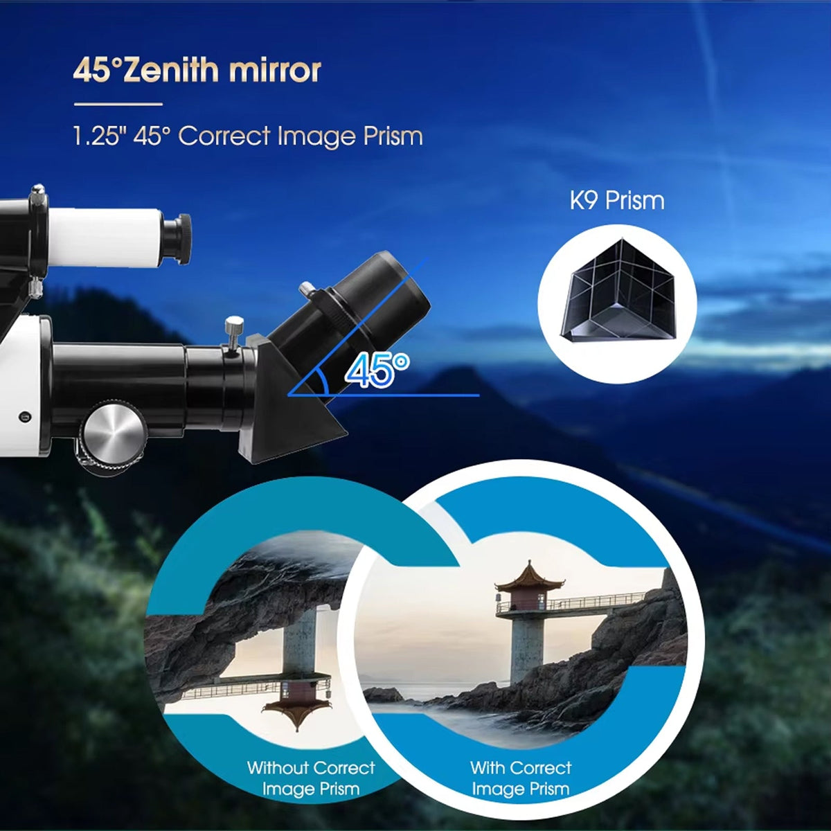 SUBony 60mm Refractor Telescope for Beginner Astronomy and Terrestrial Viewing