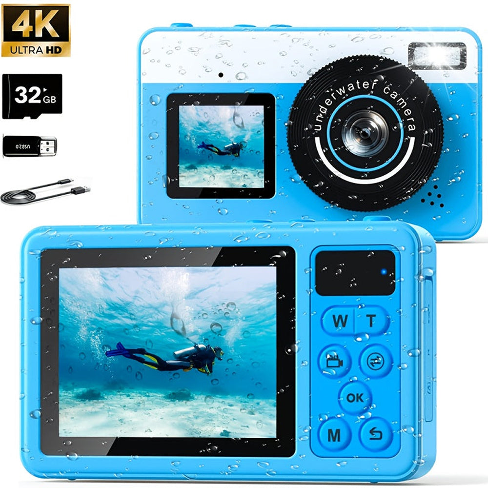 SubCamex Waterproof Underwater Camera with Dual Selfie Screen