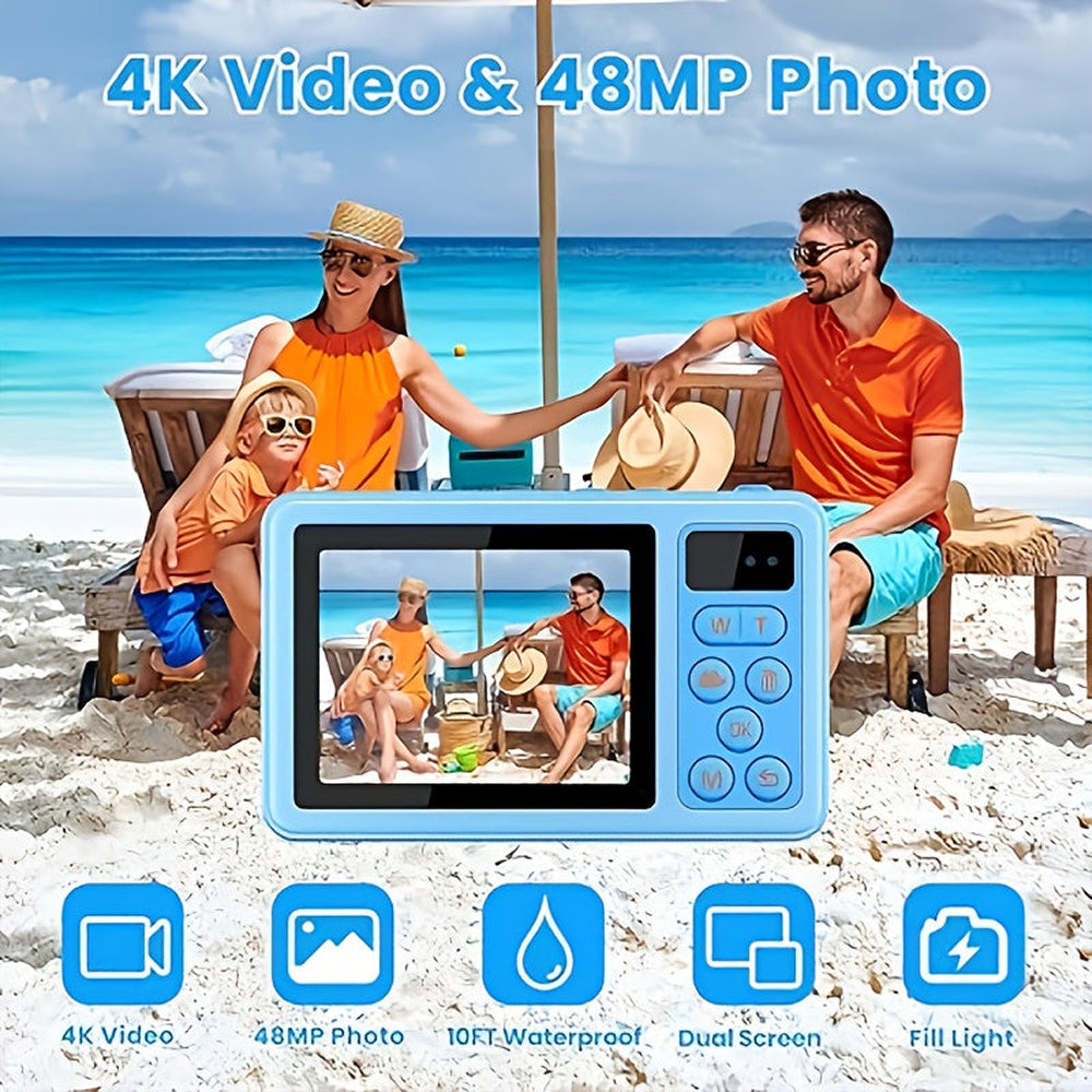 SubCamex Waterproof Underwater Camera with Dual Selfie Screen