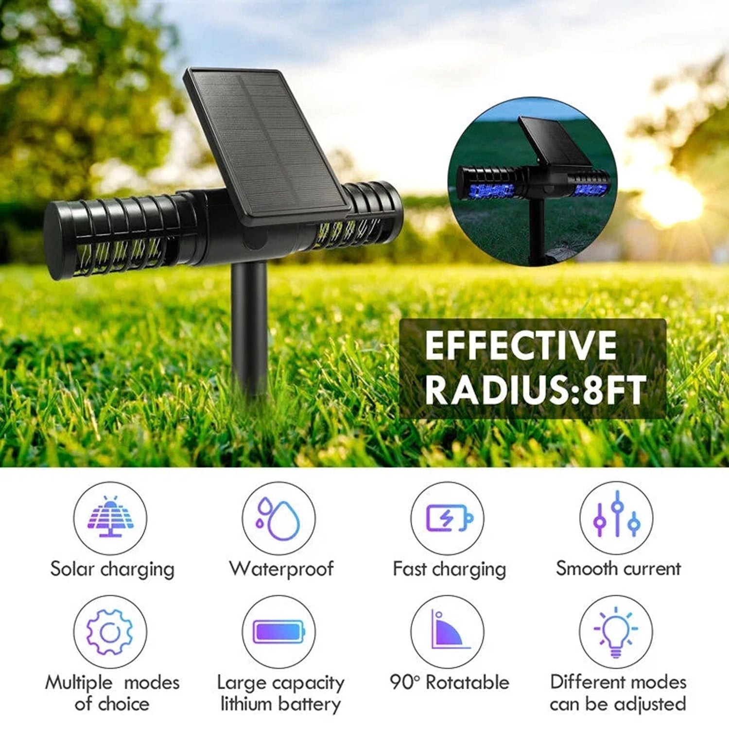 SunZapio Outdoor Solar Bug Zapper - Chemical-Free Pest Control UK