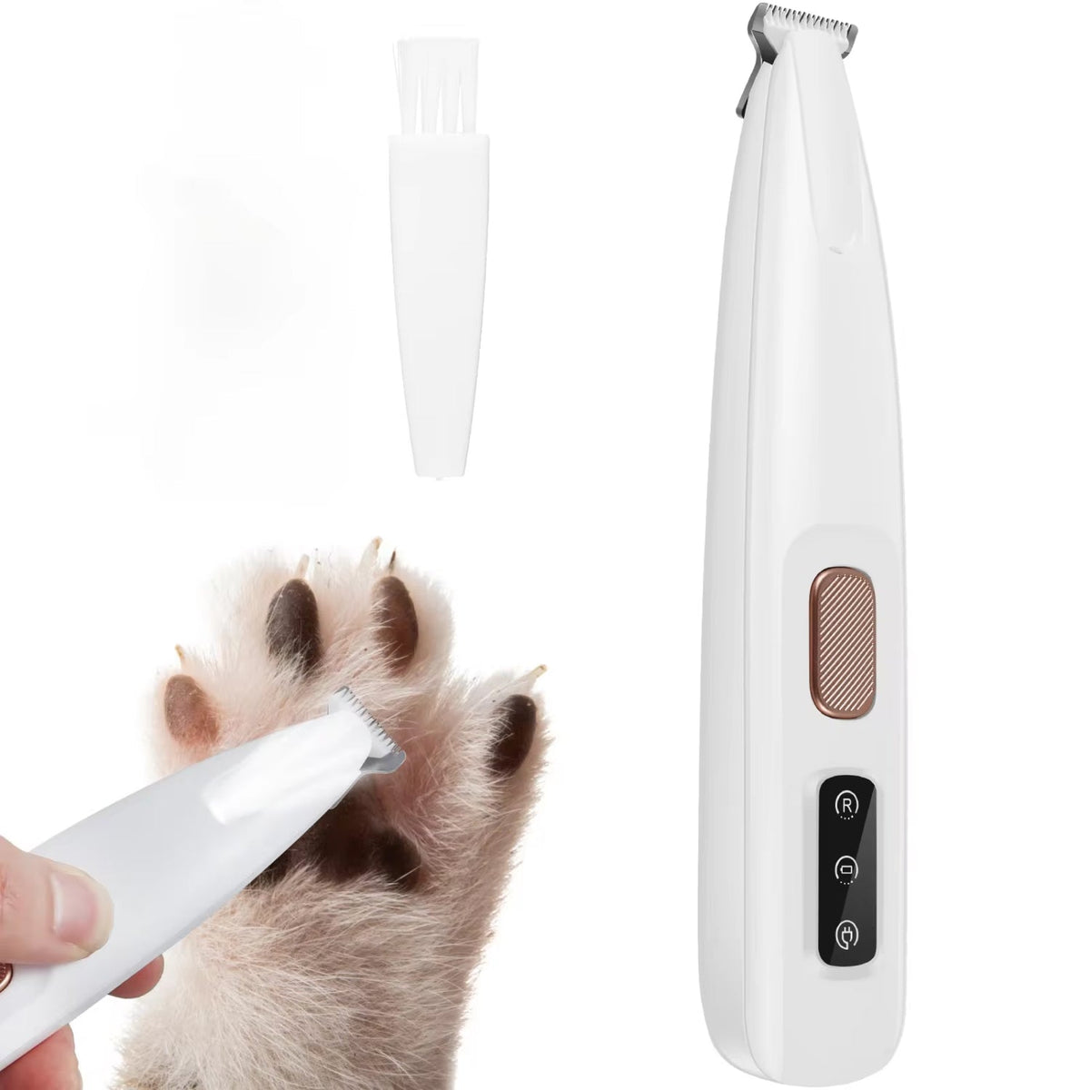 Tailseew Ultra-Quiet Electric Pet Nail Trimmer with LED Spotlight