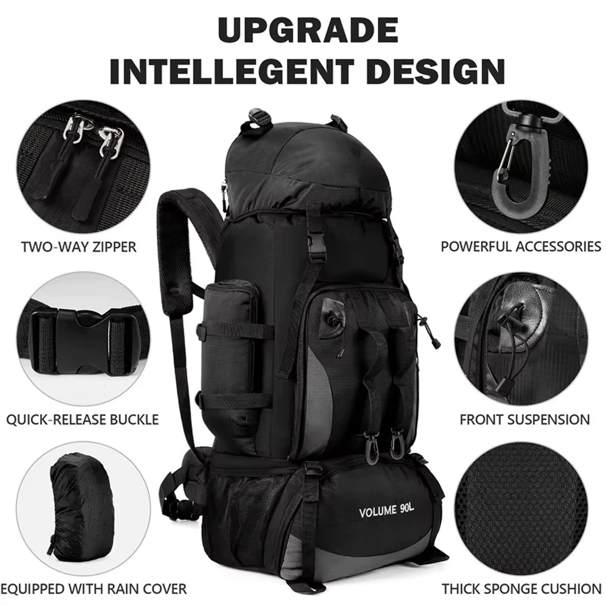 TrekPaxxi 90L Professional Expedition Hiking Backpack