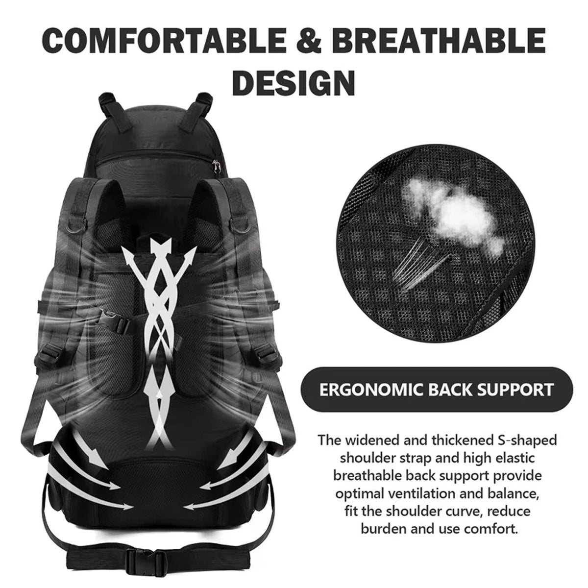 TrekPaxxi 90L Professional Expedition Hiking Backpack