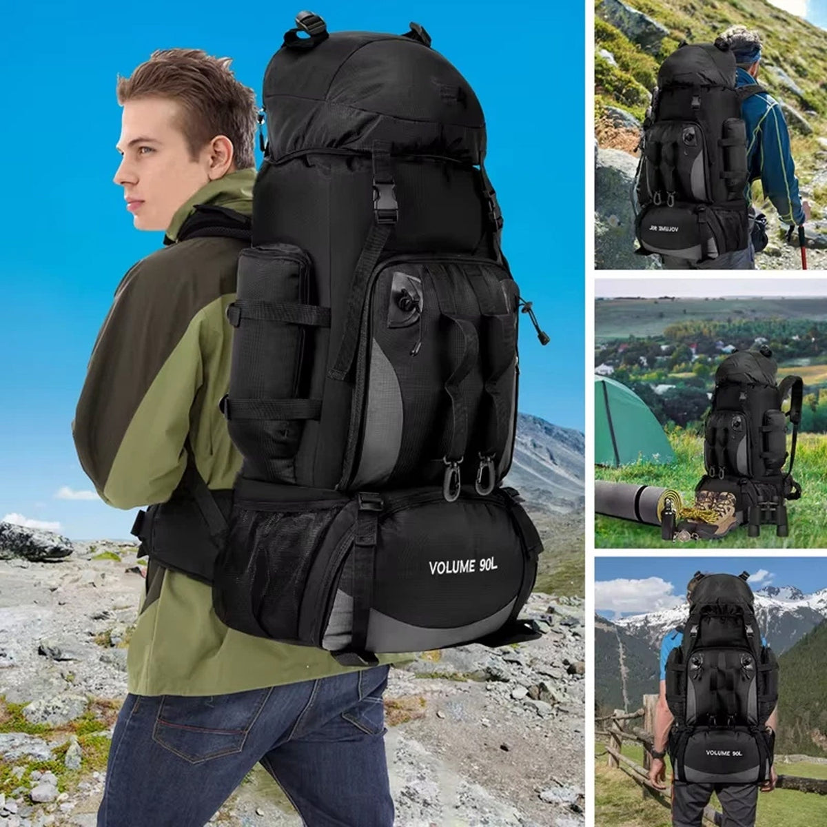 TrekPaxxi 90L Professional Expedition Hiking Backpack