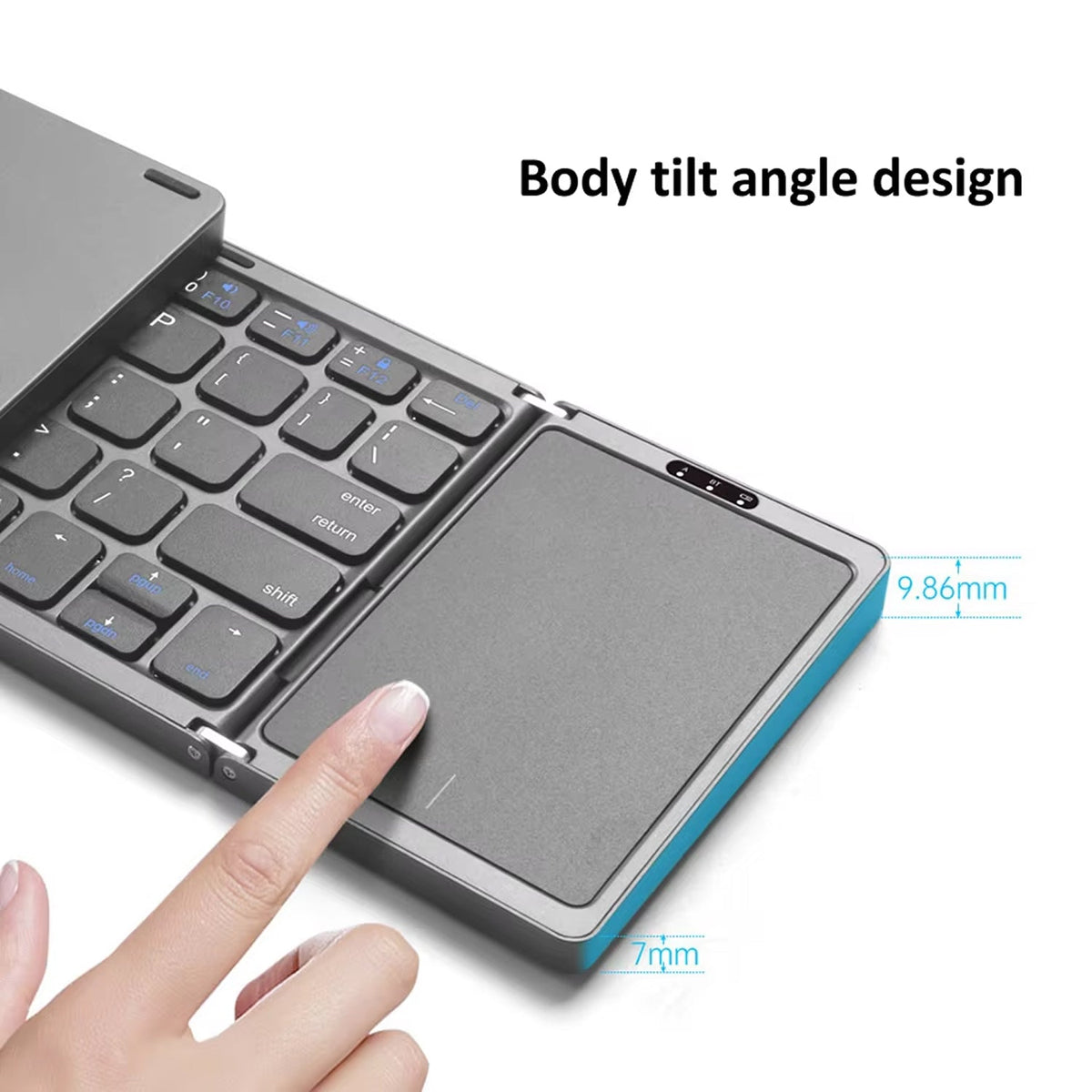 Typzyfol Portable Foldable Bluetooth Keyboard with Touchpad