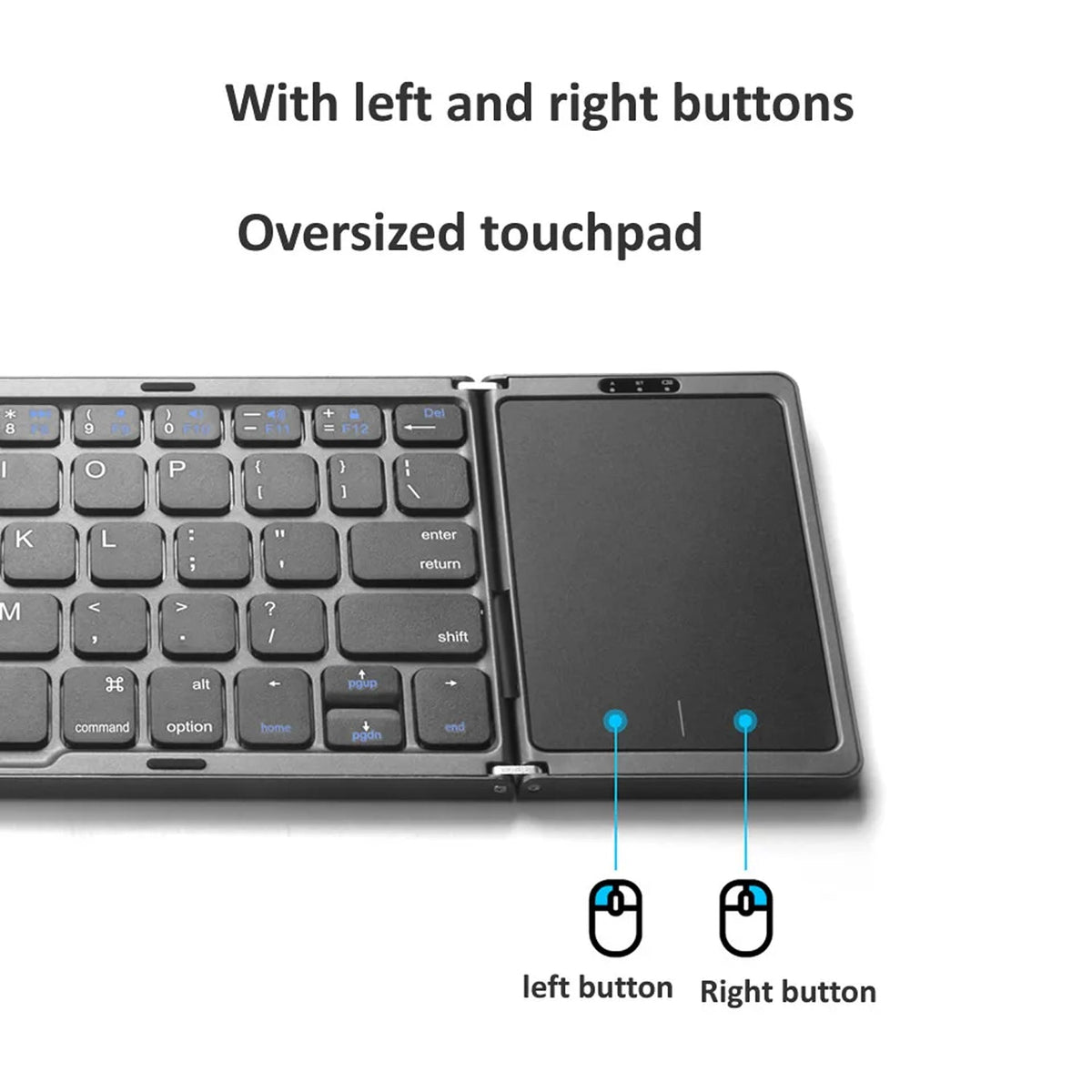 Typzyfol Portable Foldable Bluetooth Keyboard with Touchpad