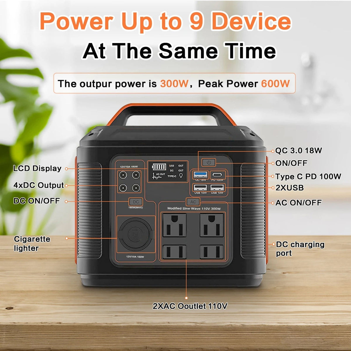 VoltGoupx 296Wh Portable Power Station 300W Solar Generator UK