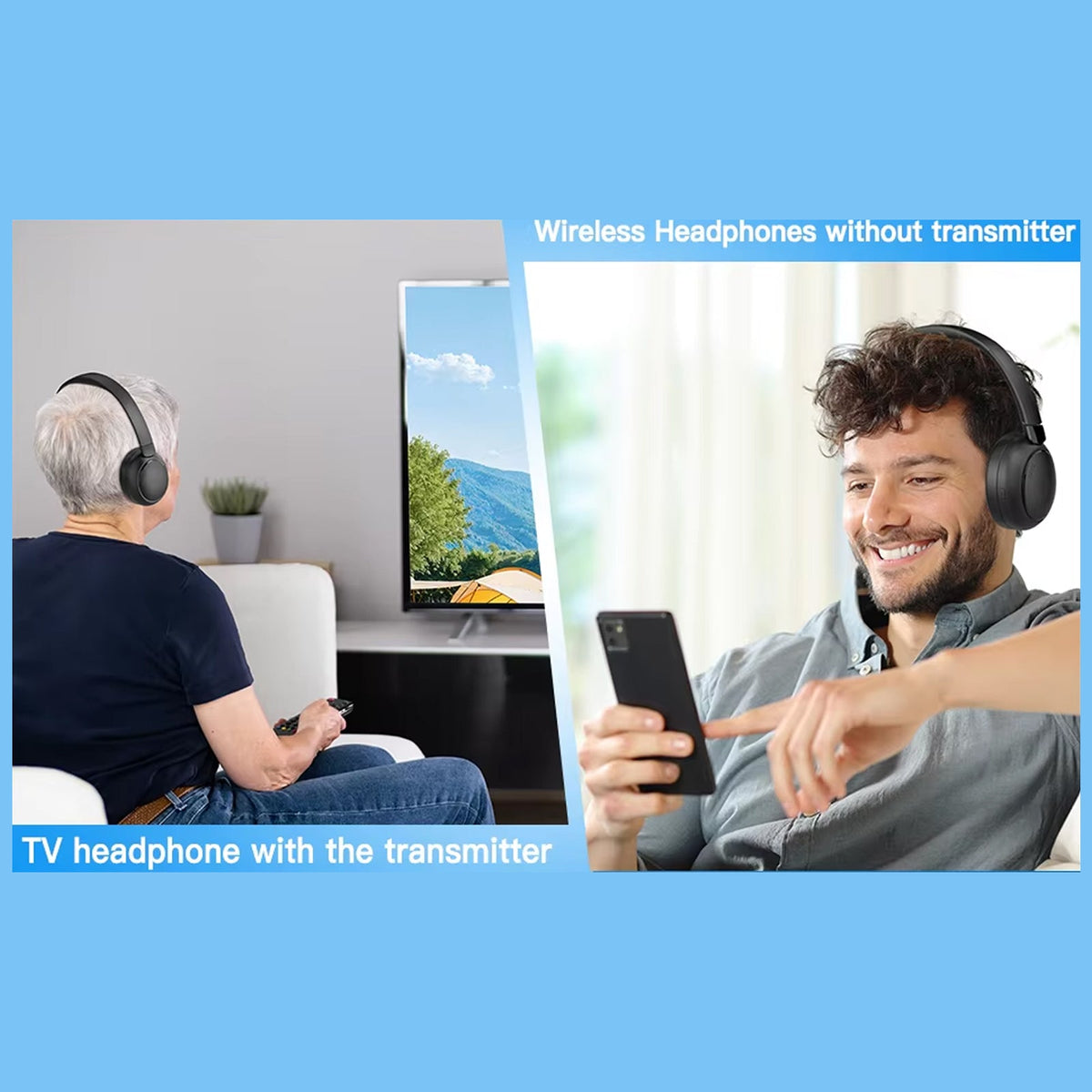 Ekofonic 2.0 Wireless TV Headphones | Long Range Noise Cancelling Audio