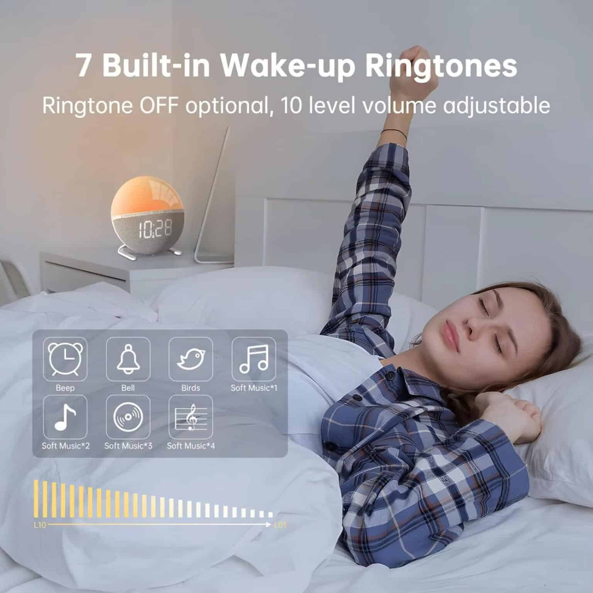 WakyTick Sunrise Simulation Alarm Clock UK