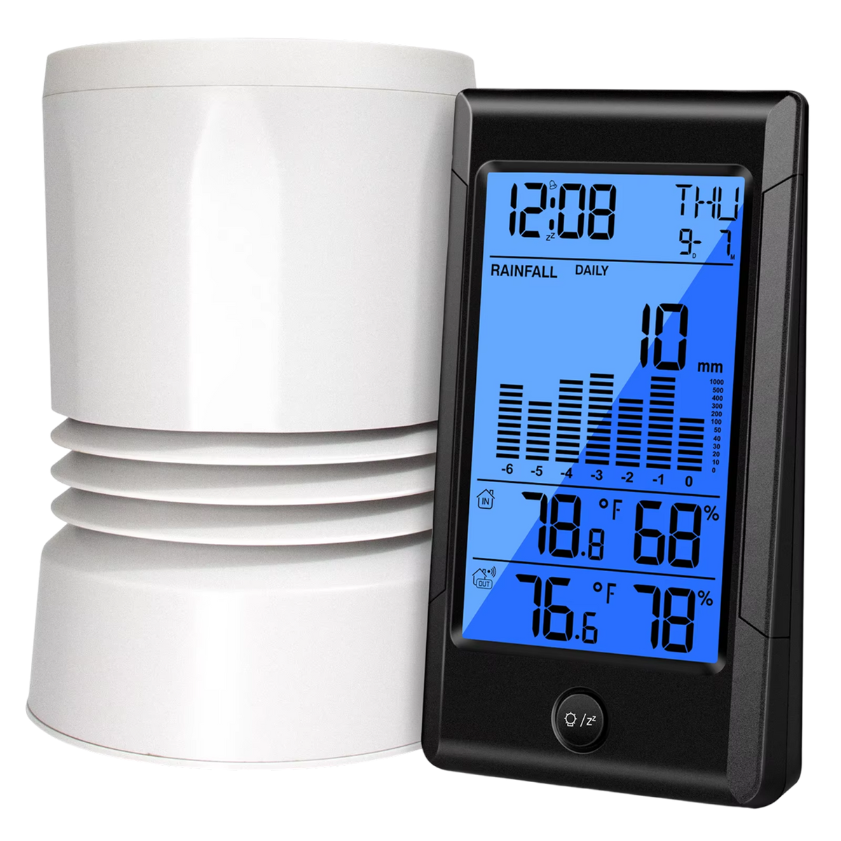 WetStatta Wireless Digital Rain Gauge with 0.3mm Precision & Weather Tracker