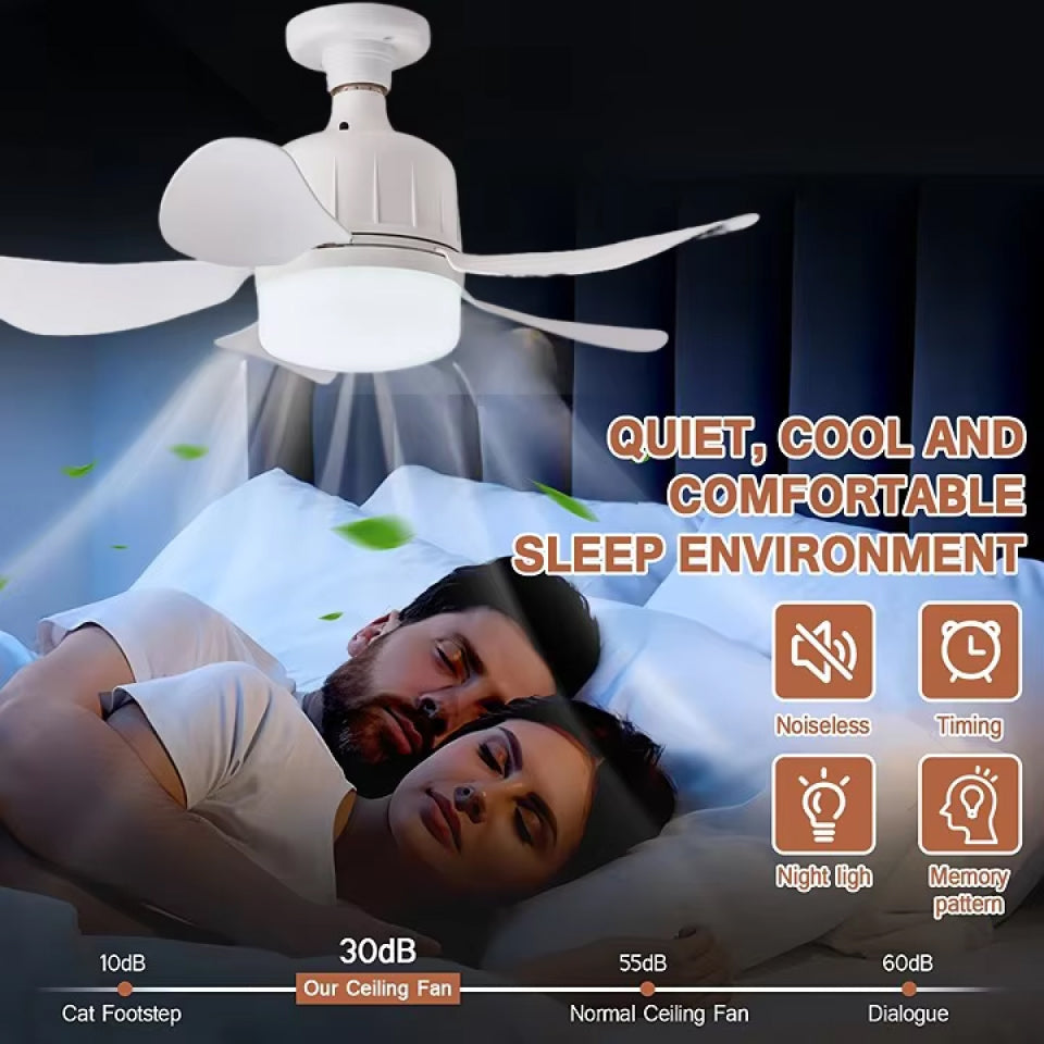 WhireeLux Screw-in Ceiling Fan and LED Light Combo