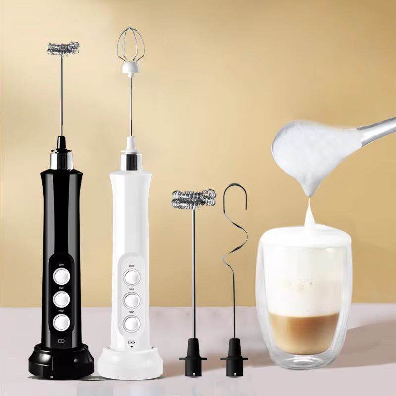 Whiskyvex 3-in-1 Rechargeable Electric Milk Frother & Whisk