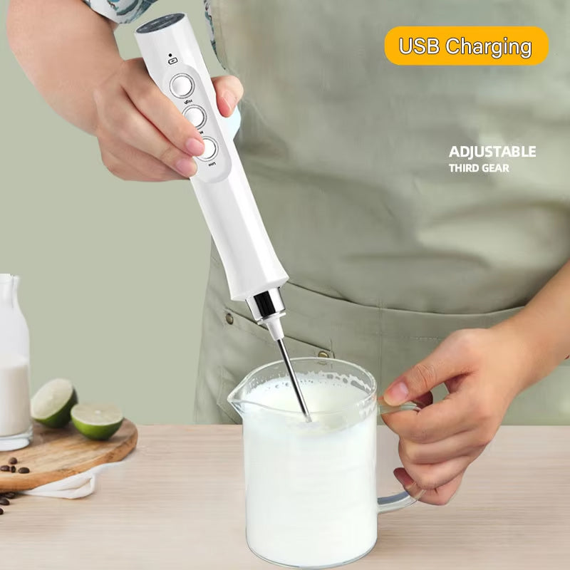Whiskyvex 3-in-1 Rechargeable Electric Milk Frother & Whisk